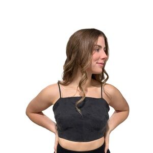 Zara Black Sleeveless Camisole Crop Tie Back Size Medium/ Large